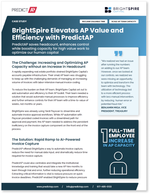 Case Study BrightSpire Capital Increases AP Capacity with PredictAP